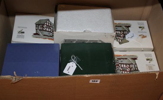 Lilliput Lane Pen Pals & Christmas Cake, 3 Memory Lane cottages & Dickens Village Series post office (all boxed)